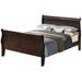 Glory Furniture Louis Phillipe Sleigh Bed Wood in Brown | 44 H x 57 W x 90 D in | Wayfair G3125A-FB