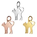 5 pièces pendentif en acier inoxydable chat charmes or Rose or Animal charme pour bricolage