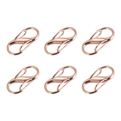 Adjustable Metal Buckle, 6Pcs 27x13mm Chain Shortener Bag Strap Clasp, Rose Gold - Rose Gold - 27mm x 13mm