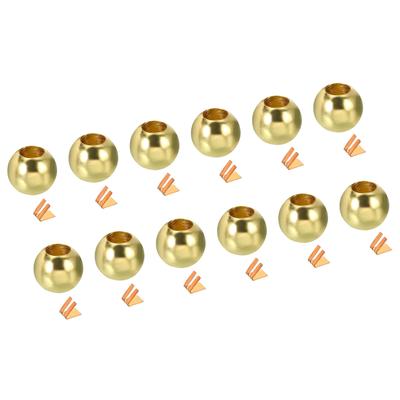 Pull Cord End Cord Metal Bead Lamp Zipper Round Ball Pull End Gold Tone, 12pcs - Gold Tone