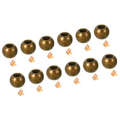 Pull Cord End Cord Metal Bead Lamp Zipper Round Ball Pull End Bronze, 12pcs - Bronze