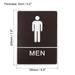 Self Stick Men Toilet Label, Acrylic Square Adhesive Tape Sticker Sign - Brown, Silver