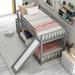Contemporary Style Twin over Twin Bunk Bed with Convertible Slide and Stairway
