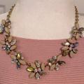 J. Crew Jewelry | J Crew Gold Tone Necklace Rhinestones Aurora Borealis Taupe | Color: Gold | Size: Os