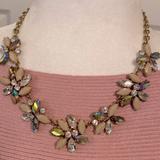 J. Crew Jewelry | J Crew Gold Tone Necklace Rhinestones Aurora Borealis Taupe | Color: Gold | Size: Os