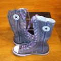 Converse Shoes | Gray & Purple High- Top Converse. Size 3 In Women's. Size 2.5 In Junior's. | Color: Gray/Purple | Size: 3