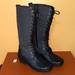 Michael Kors Shoes | Michael Kors Tall Lace-Up Easton Flannel Wool Rubber Rain Boots Women Size 8 | Color: Black/Gray | Size: 8