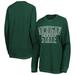 Women's Pressbox Green Michigan State Spartans Surf Plus Size Southlawn Waffle-Knit Thermal Tri-Blend Long Sleeve T-Shirt