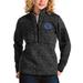 Women's Antigua Heathered Black North Georgia Nighthawks Fortune Quarter-Zip Pullover Jacket