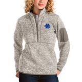 Women's Antigua Oatmeal North Georgia Nighthawks Fortune Quarter-Zip Pullover Jacket