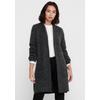 Longstrickjacke ONLY "ONLJADE L/S CARDIGAN KNT NOOS", Damen, Gr. L, grau (colorot dunkelgrau melange), Grobstrick, Obermaterial: 81% Polyacryl, 19% Polyester, colorblocking, casual, ca. Mitte Oberschenkel, Langarm, Strickjacken
