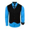 Langarmhemd RUSTY NEAL, Herren, Gr. S, EURO-Größen, blau (türkis), 60% Baumwolle, 37% Polyester, 3% Elasthan, mehrfarbig, casual, ohne Ausschnitt, Langarm, Hemden, bestehend aus Hemd, Weste und Krawatte