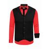 Langarmhemd RUSTY NEAL, Herren, Gr. XXXL, EURO-Größen, rot, 60% Baumwolle, 37% Polyester, 3% Elasthan, mehrfarbig, casual, ohne Ausschnitt, Langarm, Hemden, bestehend aus Hemd, Weste und Krawatte