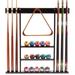 GSE Games & Sports Expert 6 Pool Cue Stick Hanging Wall Mounting Rack Wood in Brown | 2.75 W x 27.25 D in | Wayfair GB-8051