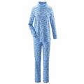 Avena Damen Pyjama Blau gemustert