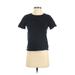 Ann Taylor Factory Short Sleeve Top Black Crew Neck Tops - Women's Size Small