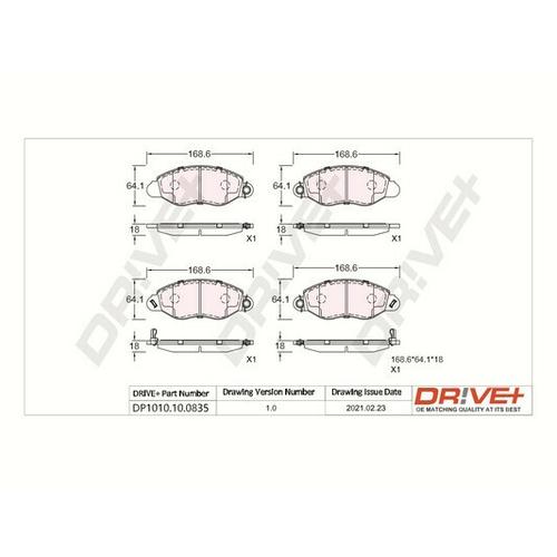 Drive+ Bremsbelagsatz, Scheibenbremse vorne rechts links für FORD 1C1J2K021AC 4095132 4114749 DP1010.10.0835