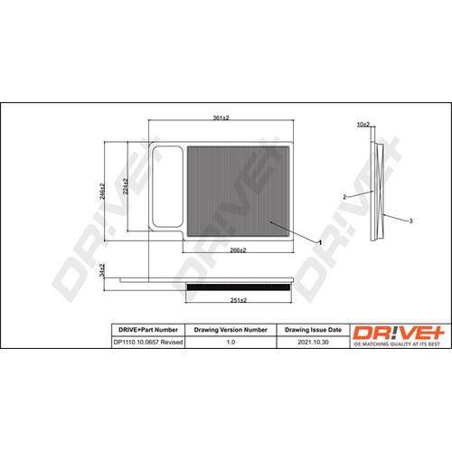 Drive+ Luftfilter für VAG 03D129620 DP1110.10.0657