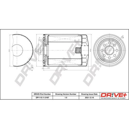 Drive+ Ölfilter 93mm für LAMBORGHINI DP1110.11.0167