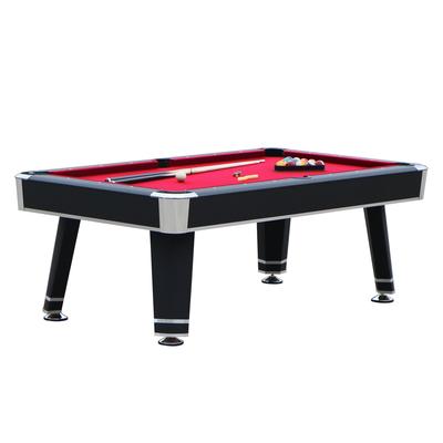 Hathaway Jupiter 7-ft Billiards Pool Game Room Table - Black with Red Felt