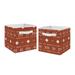 Rust White Boho Tribal Mudcloth Foldable Fabric Storage Bins Orange Woodland Bohemian Southwest Geometric Arrow Gender Neutral