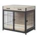 Dog Crate with 2 Drawers and Tray, 31.3" L X 22.6" W X 29.4" H, Medium, Gray