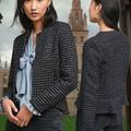 Anthropologie Jackets & Coats | Anthropologie Dolan Left Coast Collection Tweed Peplum Blazer Jacket M Academia | Color: Black/Blue | Size: M