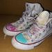 Converse Shoes | Converse Chuck Taylor All Star High Top White Splatter Paint Sneakers Sz 5 | Color: Red/White | Size: 5