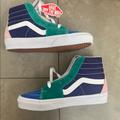 Vans Shoes | New Vans Sk8-Hi Top Retro Court Multi Suede Sneaker Shoes Size 7 Green Blue Pink | Color: Blue/Green | Size: 7