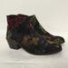 Anthropologie Shoes | Ethem Anthropologie Multicolor Velvet Floral Ankle Boots - Size 39 Block Heel | Color: Black | Size: 9
