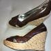 Jessica Simpson Shoes | Gently Worn Jessica Simpson Pwep Toe Wedge Sandals | Color: Brown | Size: 10