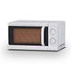 Techomey 700W Small Microwave Oven with Manual Control, Countertop Microwave Oven with 6 Power Levels, Compact White Microwave Oven, 17L, Easy to Clean