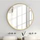 zenmag Round Mirror, 60x60 cm Metal Framed Wall Mirror, Large Bathroom Mirror, Circle Hanging Wall Mirror, Gold Wall Mirror for Living Room Bedroom Entryway Decor