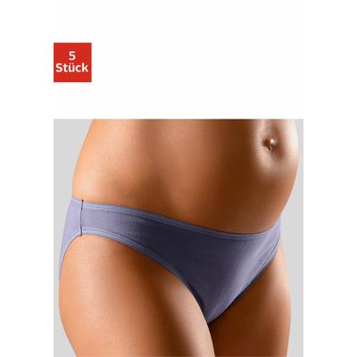 Umstandsslip PETITE FLEUR Gr. 44, blau (2xblau + 2xweiß 1xschwarz) Damen Unterhosen mit tief sitzendem Bund