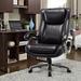 Inbox Zero High Back Big & Tall Executive Chair Upholstered, Leather in Black | 43.9 H x 28 W x 29.7 D in | Wayfair