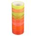 8pcs Washi Tape Set 10mm 15mm 3.0m Decorative Masking Sticker (Yellow) - Yellow