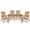 Möbilia 5-tlg. Garten-Sitzgruppe | 1 Tisch, 4 Stühle | klapp- und verstellbar | Akazie-Holz natur | 31020019 | Serie GARTEN