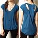 Anthropologie Tops | Deletta / Anthropologie Turquoise Hi-Low Cut Out Top - Sz Xs | Color: Blue/Green | Size: Xs