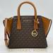 Michael Kors Bags | Michael Kors Avril Small Top Zip Satchel Crossbody Bag | Color: Brown/Gold | Size: Small