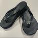 Michael Kors Shoes | Michael Kors Flip Flop Wedge Sandal Size 6m Black & Gray With Silver Mk Accents. | Color: Black/Gray | Size: 6m