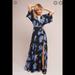 Anthropologie Dresses | New Anthropologie Kimono Maxi Yumi Kim Petite S | Color: Black/Blue | Size: Sp
