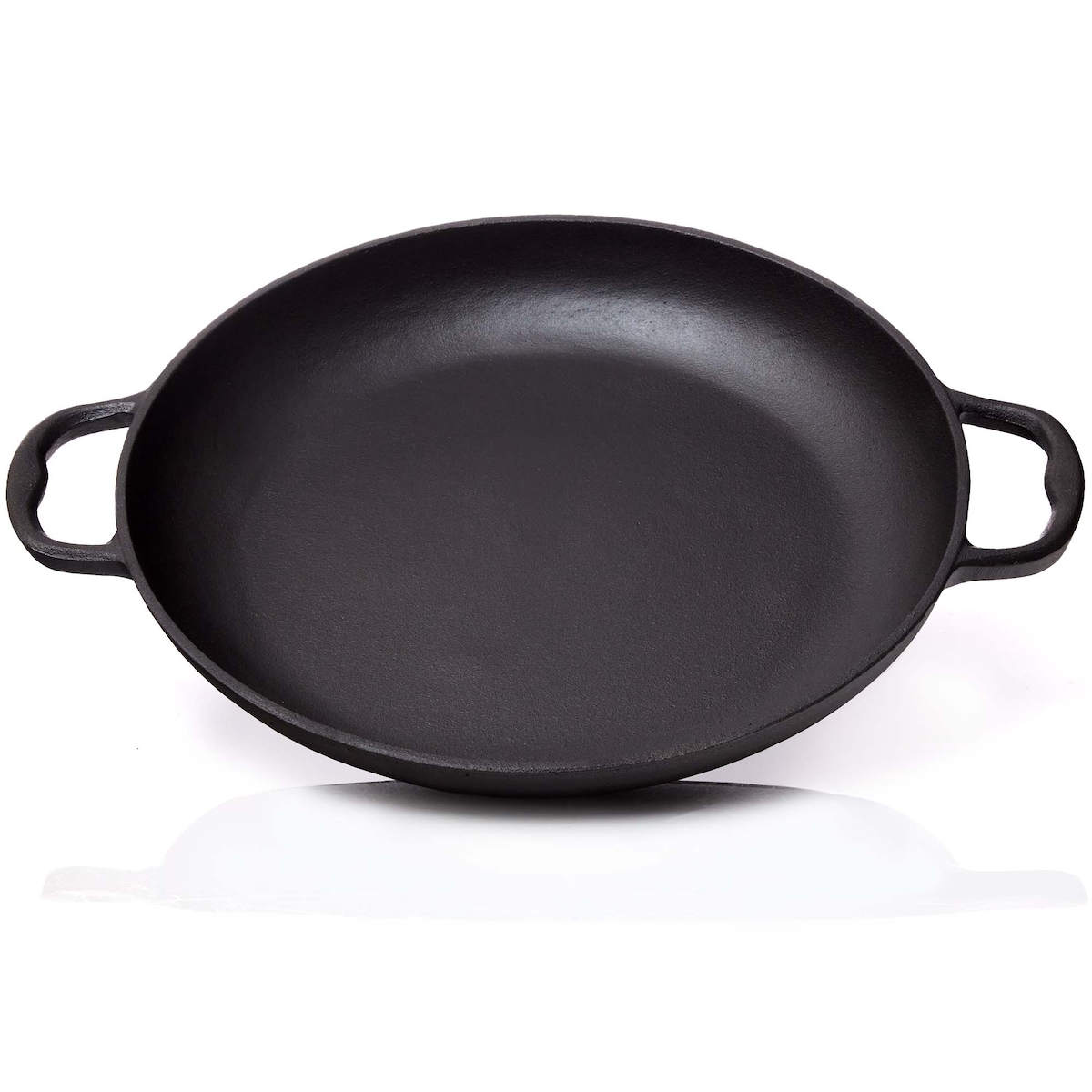 BBQ-Nerd® Paellapfanne aus Gusseisen Ø 36 cm (6 Personen) ? Antihaftpfanne mit Flachboden für traditionelle spanische Paella ? Gusspfanne Image
