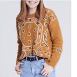 Madewell Sweaters | Madewell Yellow Bandana Print Oversized Boxy Pullover Sweater | Color: Yellow | Size: Xxs