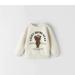 Zara Shirts & Tops | Iso Bear Zara Sweatshirt | Color: Cream | Size: 4tb
