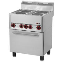 RedFox Gastro Elektroherd 4 Platten mit Backofen 11.13kW E-Herd Backofen Herd Umluft