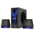 ENHANCE SB 2.1 Computer Speakers - Gaming Speakers, Blue LED Computer Speakers with Subwoofer, High Excursion Sound System, Volume and Bass Control, Compatible with Gaming PC, Desktop, Laptop