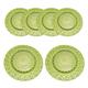 WedDecor 33cm Round Charger Plate, Set of 6 Charger Plates, for Centerpiece Presentation Dinner Plate Set, Weddings, Banquets, Christmas Parties Table Decorations, Green Peacock Design
