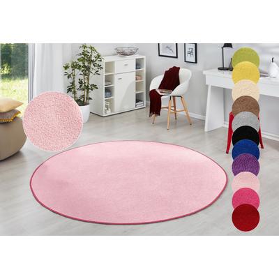 Teppich HANSE HOME "Fancy" Gr. 9, rosa, H:7mm Ø:133cm, Kunstfaser, Teppiche, Kurzflor, Weich, Einfarbig, Wohnzimmer, Schlafzimmer, Esszimmer Image