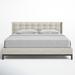 Joss & Main Atira Tufted Upholstered Low Profile Platform Bed Polyester in Brown | 40.2 H x 65 W x 87.75 D in | Wayfair