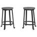 Signature Design by Ashley Challiman Bar Stool Wood/Metal in Black | 23.5 H x 18.25 W x 18.25 D in | Wayfair D307-324